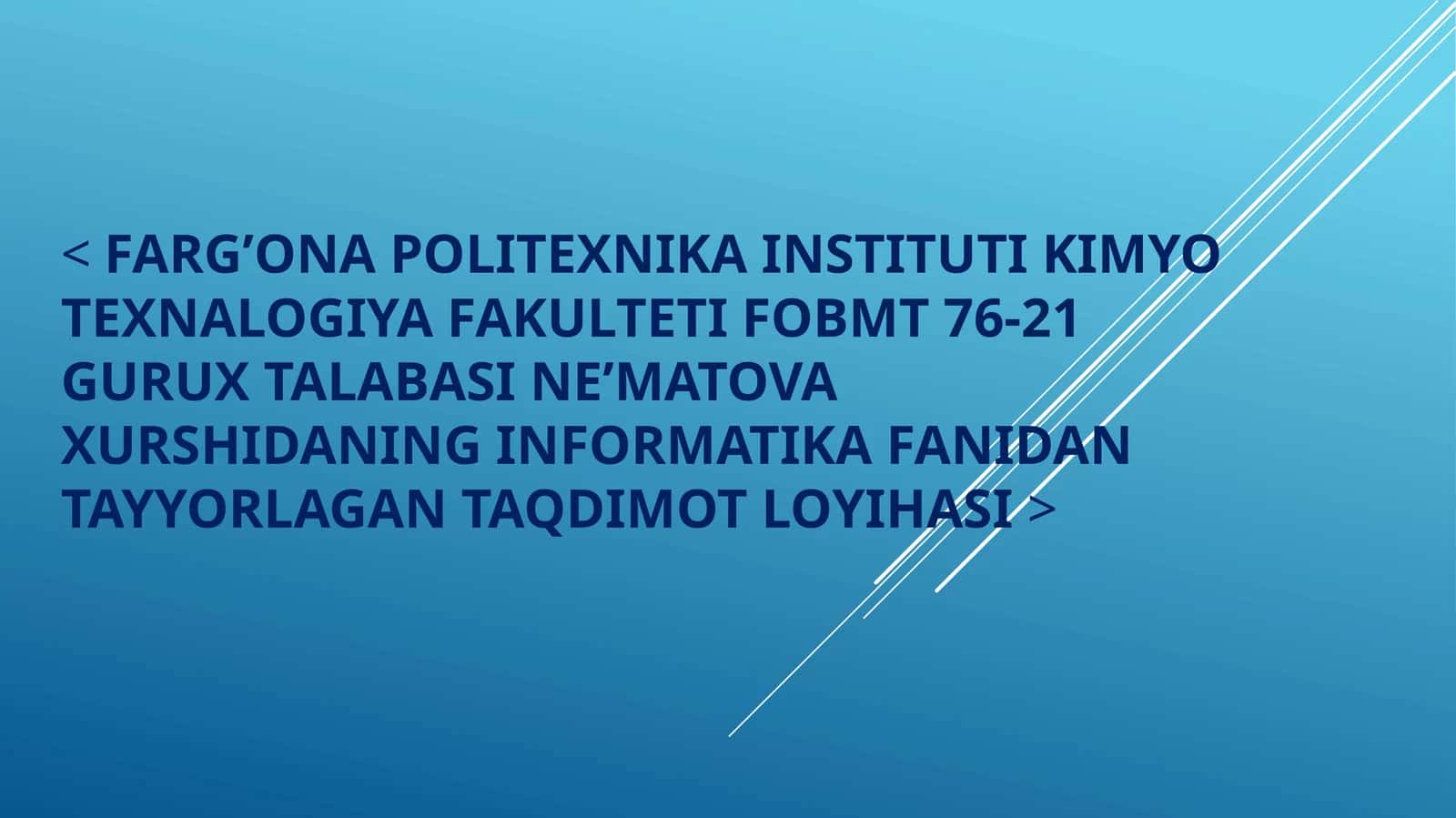 Informatika fani darslari 1