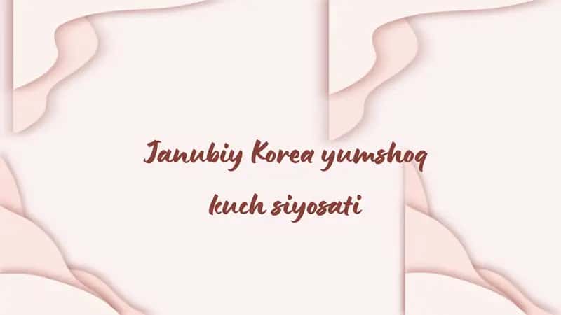 Janubiy Korea yumshoq kuch siyosati 1