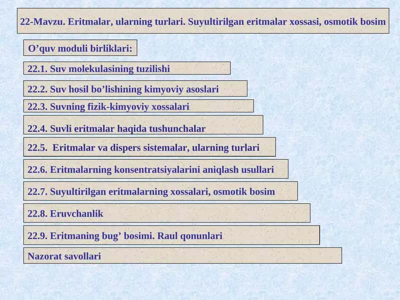 Suv hosil bo’lishining kimyoviy asoslari 1