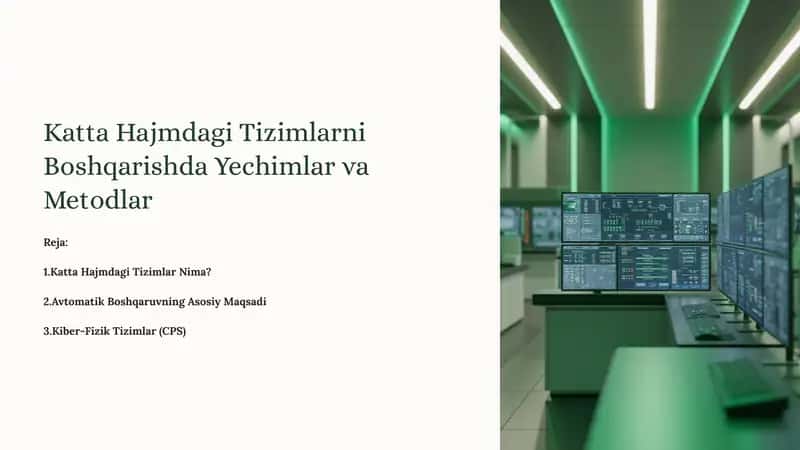 Katta Hajmdagi Tizimlarni Boshqarishda Yechimlar va Metodlar 1