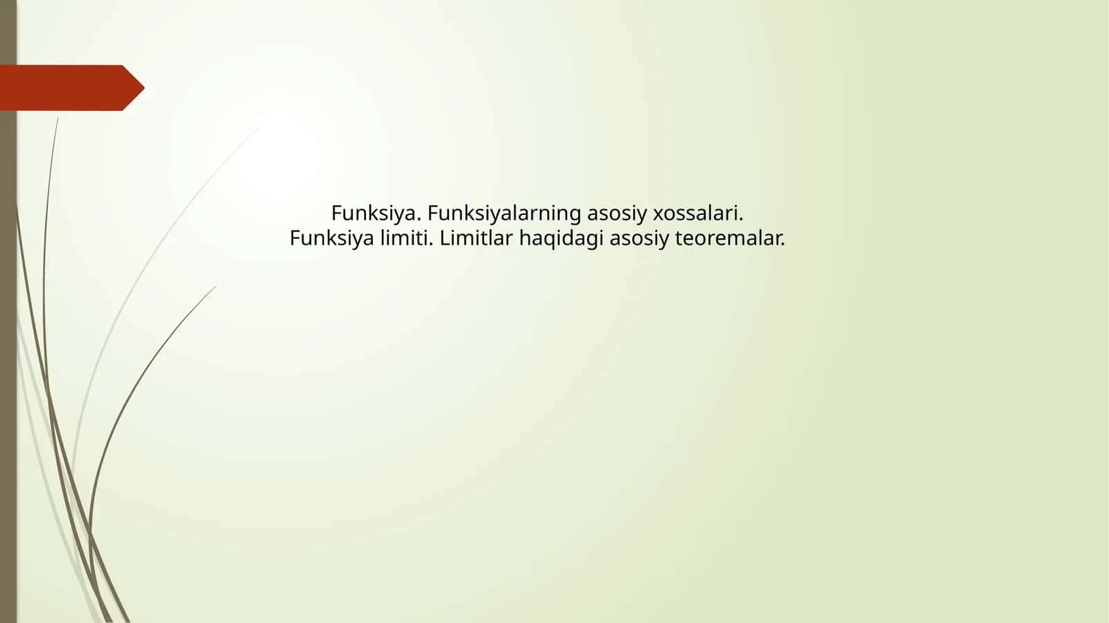 Funksiya va limit 1
