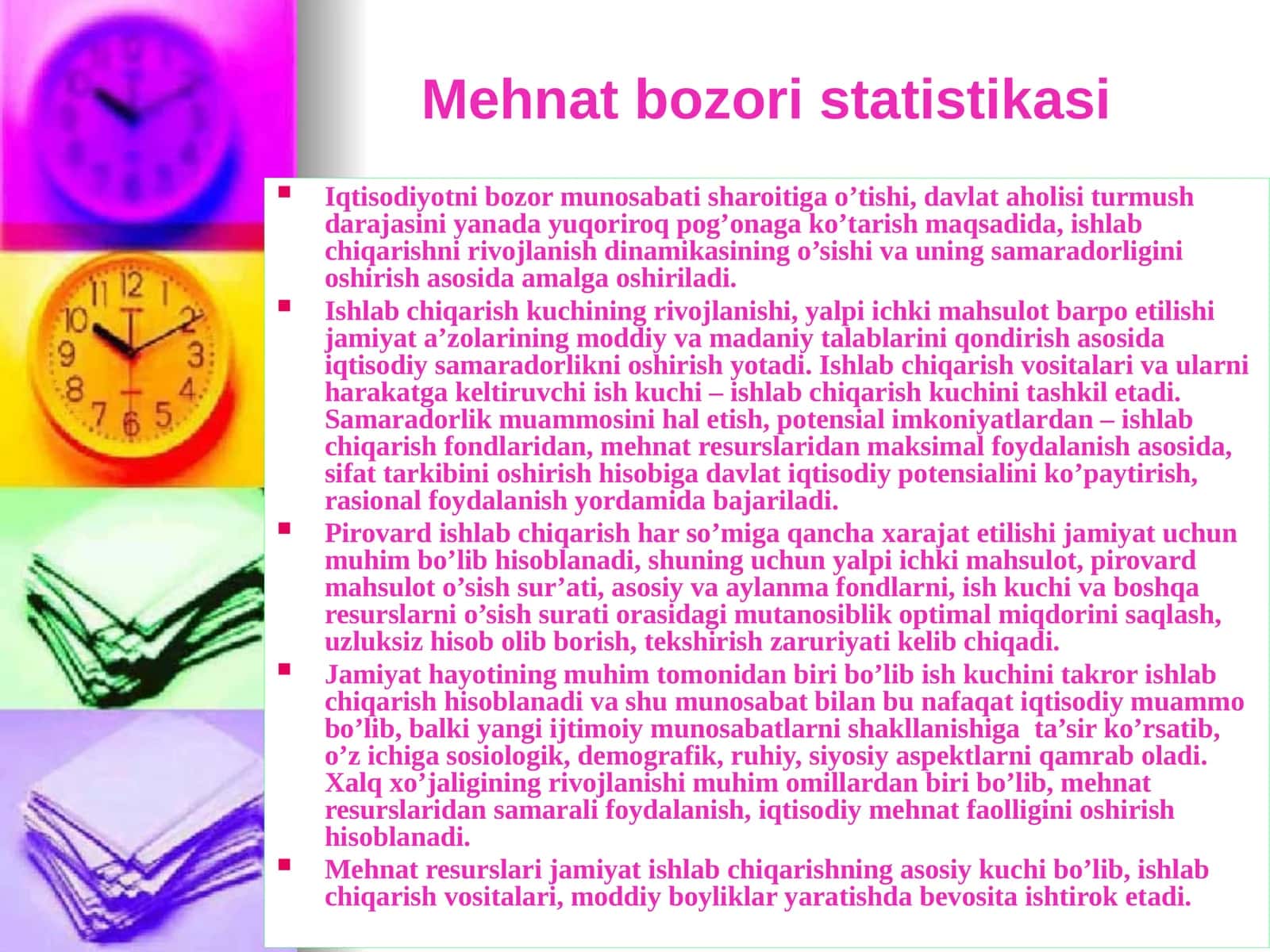 Mehnat bozori statistikasi 1
