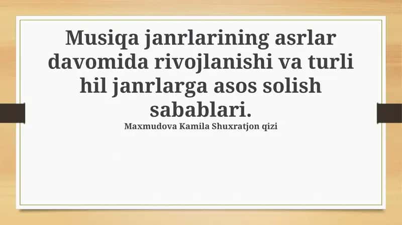 Musiqiy janrlarning kelajagi 1