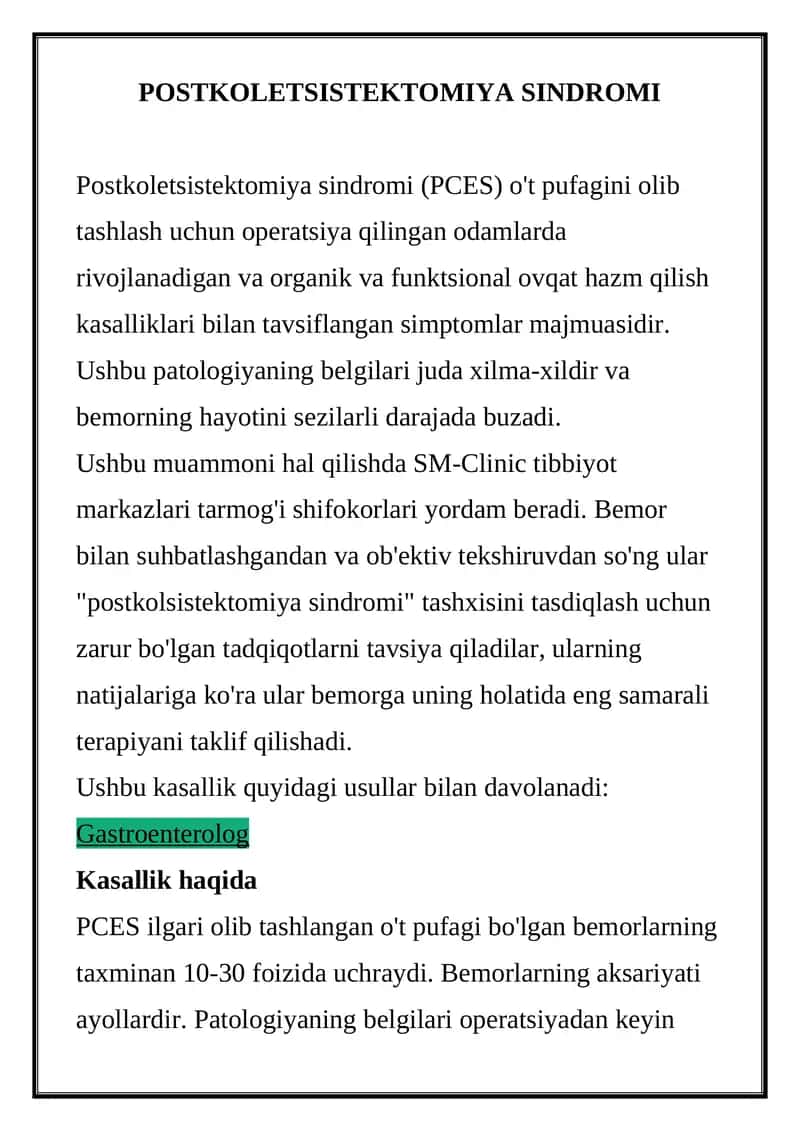 Postkoletsistektomiya sindromi 1