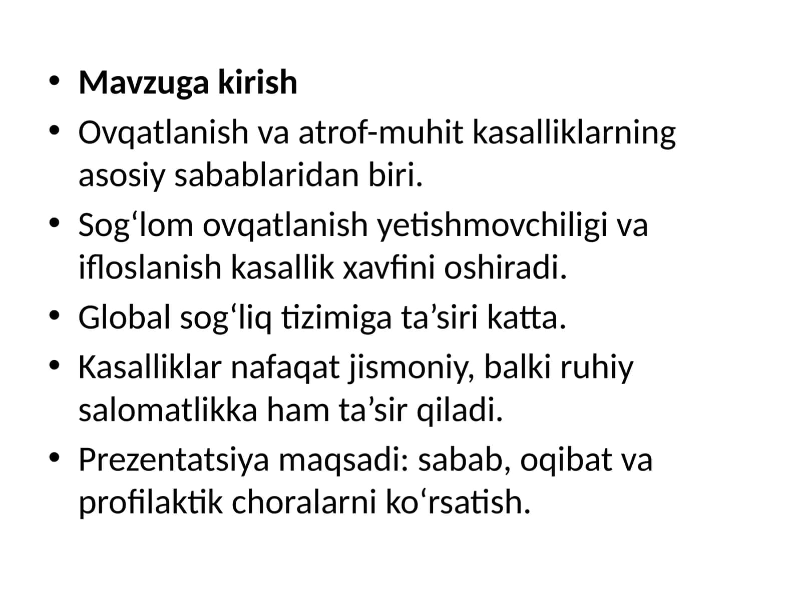 Mavzuga kirish 1