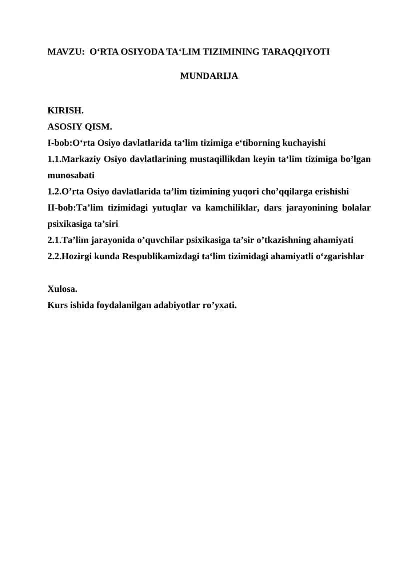 O‘RTA OSIYODA TA‘LIM TIZIMINING TARAQQIYOTI 1