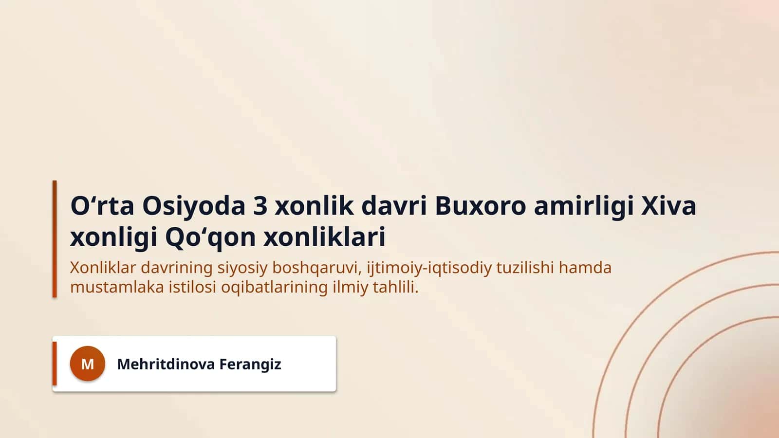 Oʻrta Osiyoda 3 xonlik davri Buxoro amirligi Xiva xonligi Qoʻqon xonliklari 1