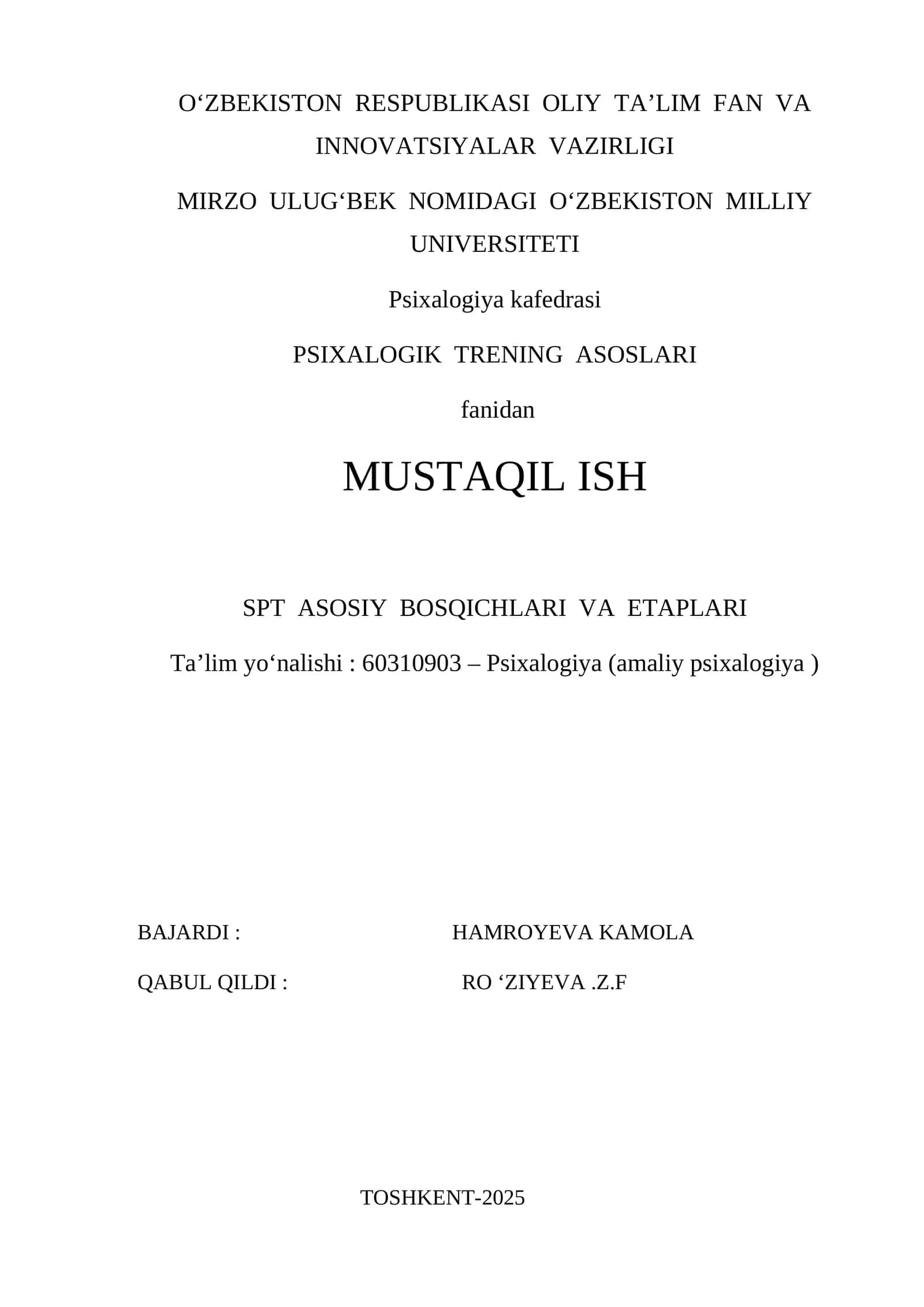 PSIXALOGIK TRENING ASOSLARI 1