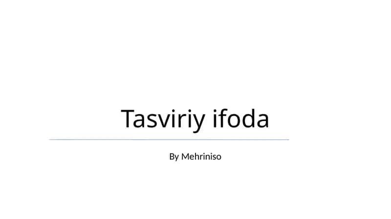 Tasviriy ifoda 1