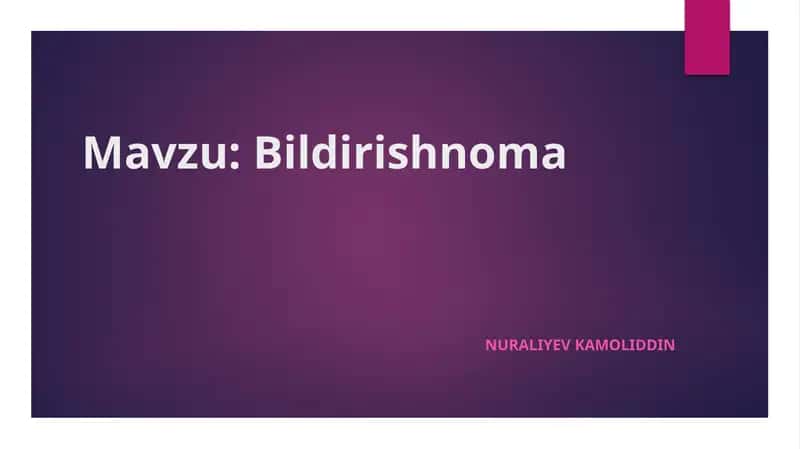Bildirishnoma yozilishi tartibi va qolipli shakli 1