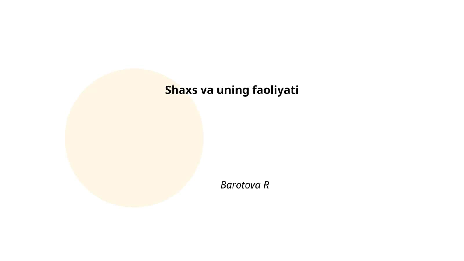 Shaxs va uning faoliyati 1