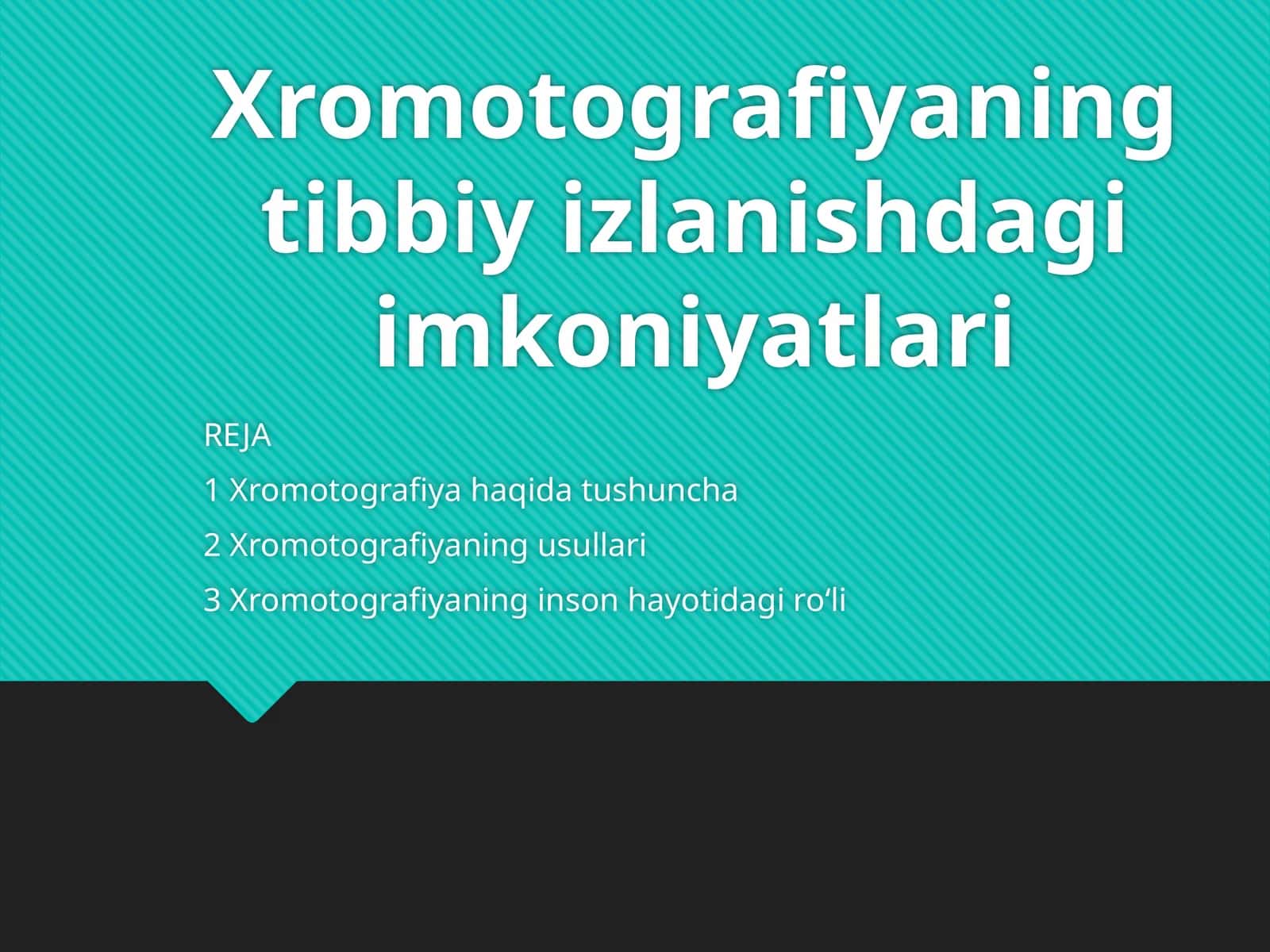 Xromotografiyaning tibbiyizlanishdagi imkoniyatlari 1