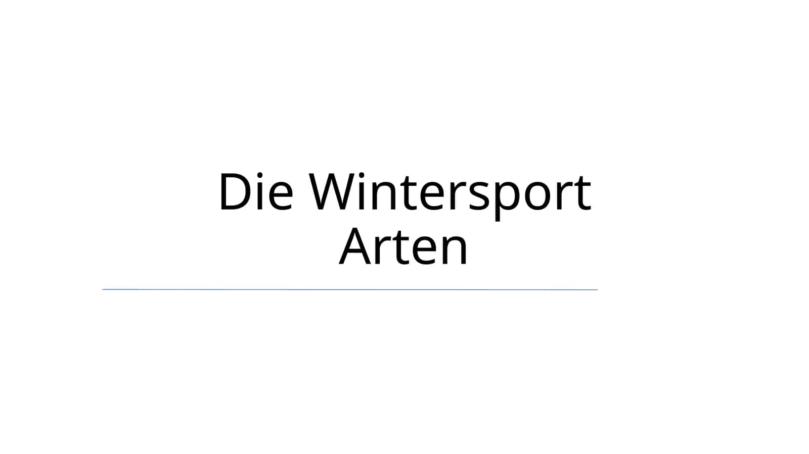 Die Wintersport Arten 1