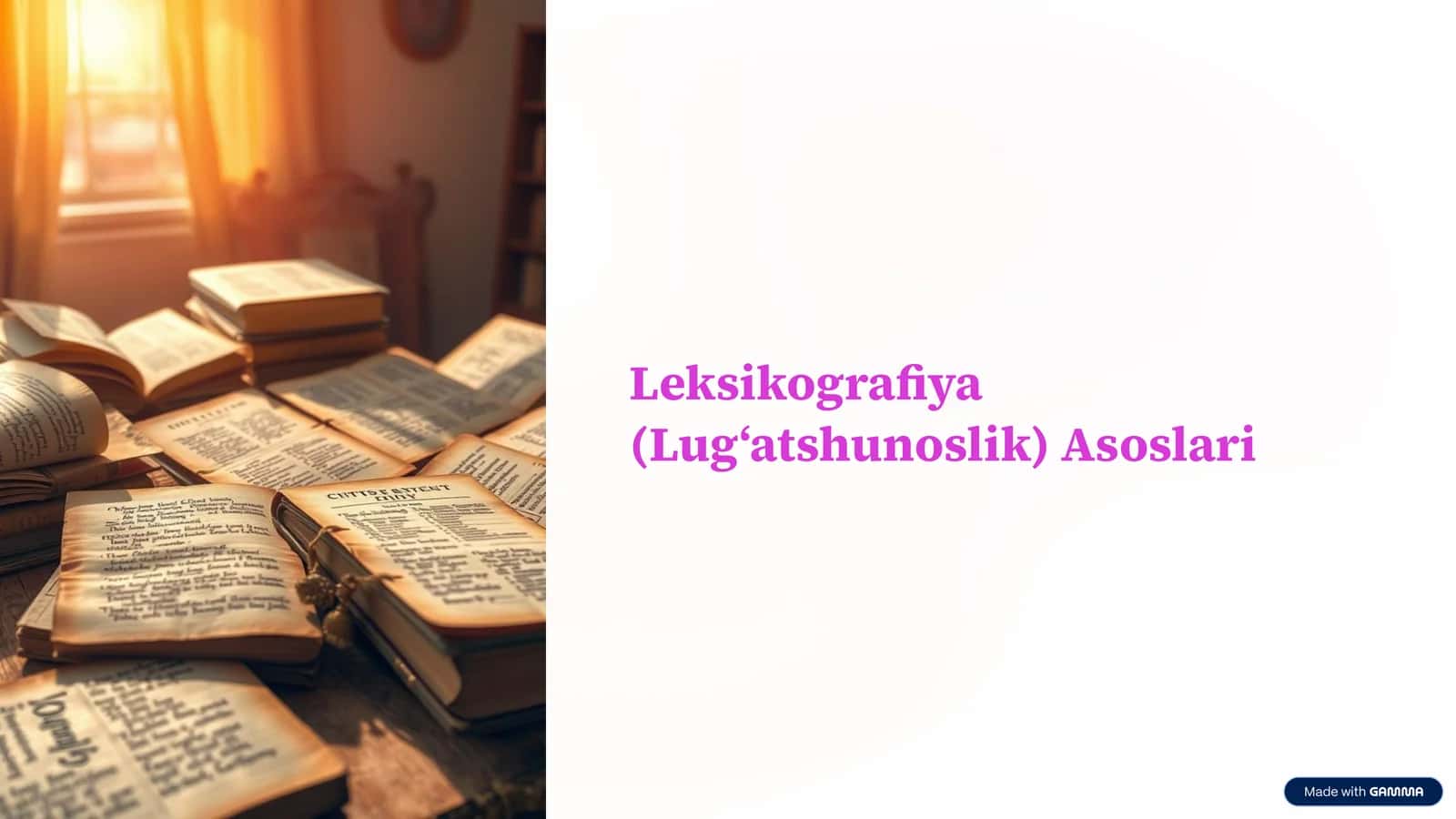 Leksikografiya (Lugʻatshunoslik) Asoslari 1