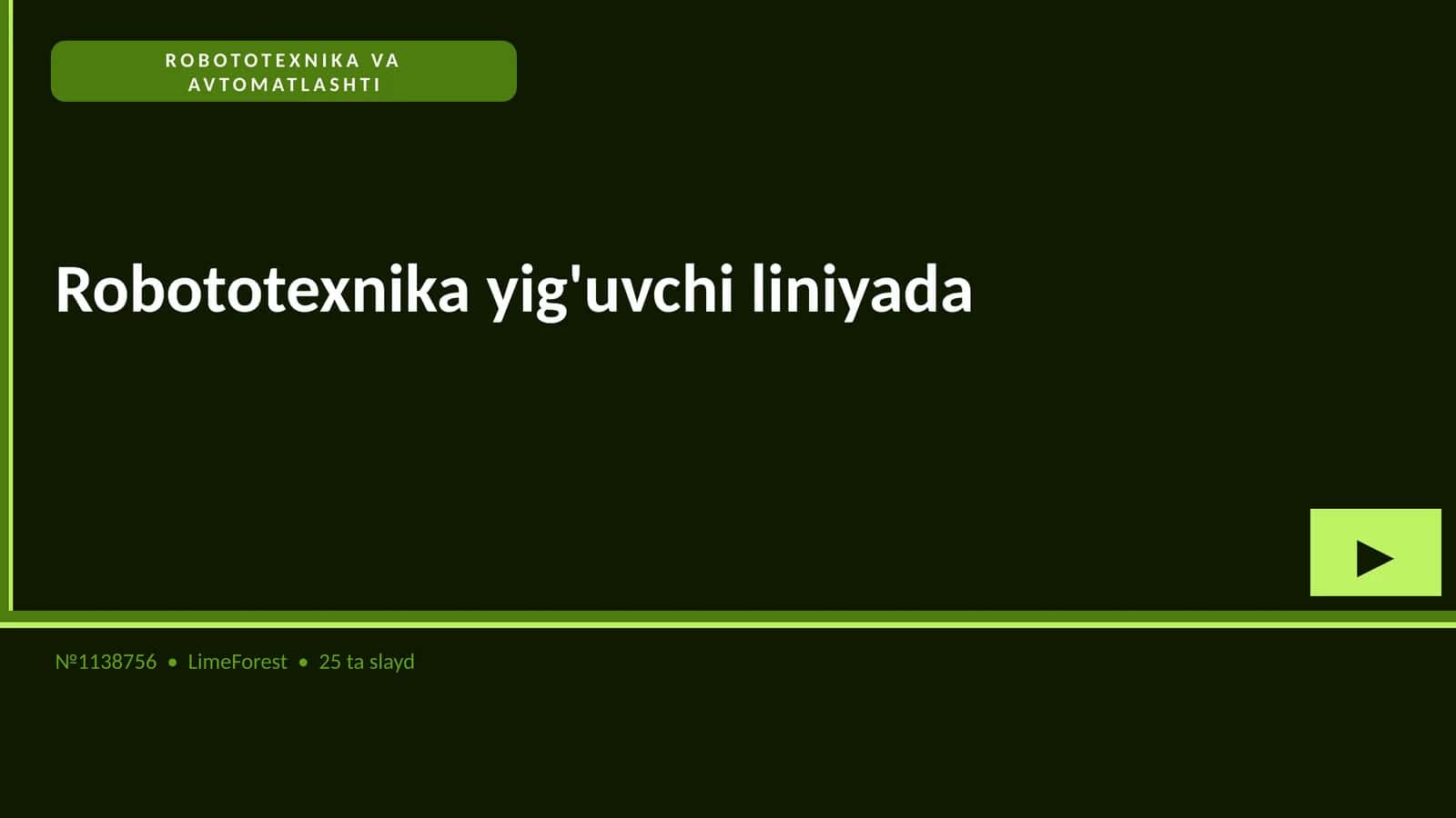 Robototexnika va avtomatlashtirish 1