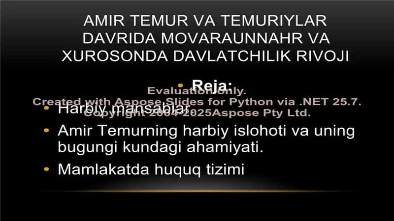 Amir Temur va temuriylar davrida Movaraunnahr va Xurosonda davlatchilik rivoji 1