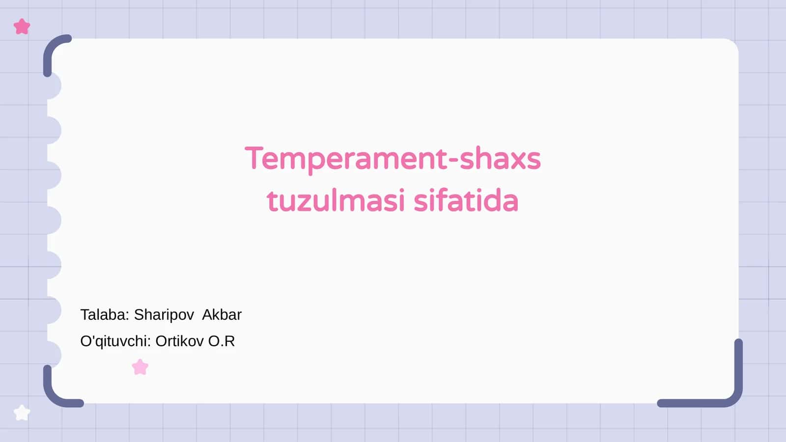 Temperament-shaxs tuzulmasi sifatida 1