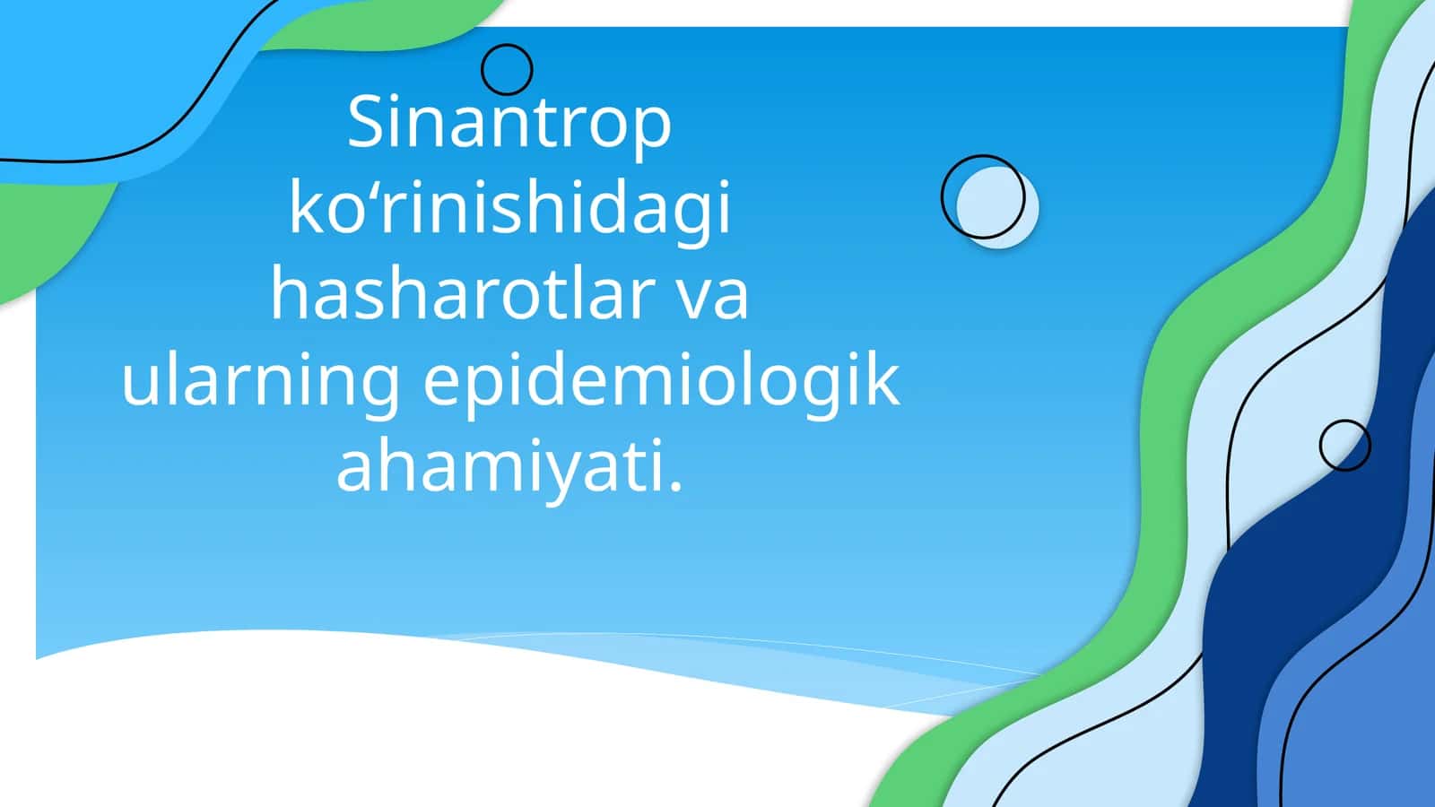 Sinantrop ko‘rinishidag hasharotlar va ularning epidemiologik ahamiyati 1