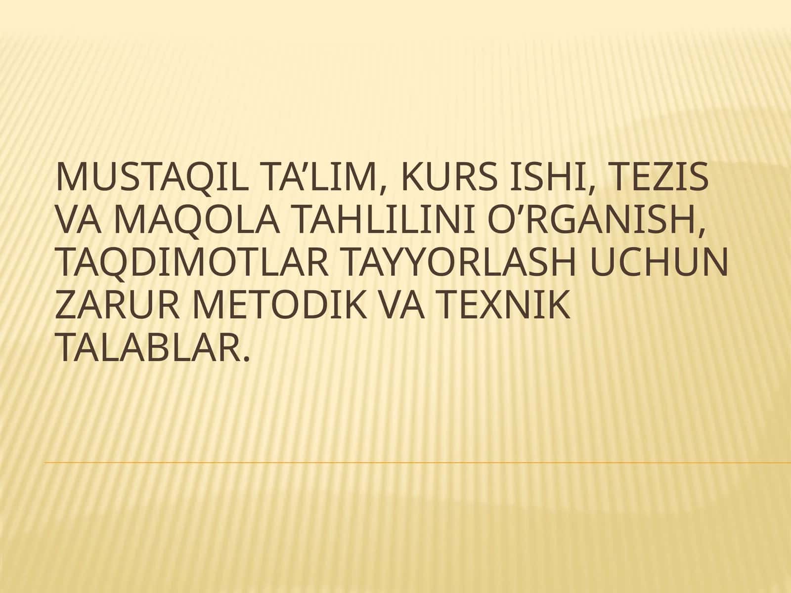 Mustaqil o'quv materiallari tayyorlash 1