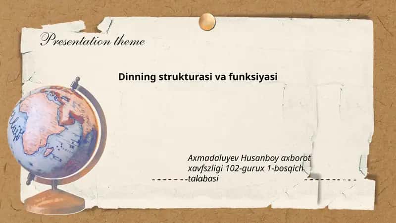 Dinning strukturasi va funksiyasi 1