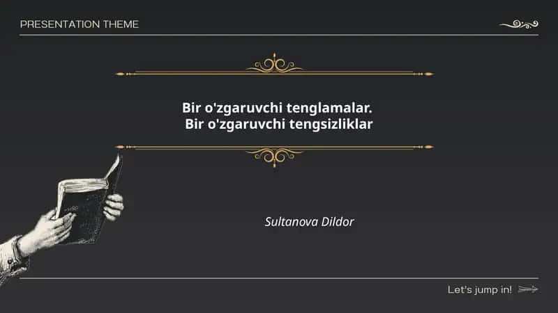 Bir o'zgaruvchi tenglamalar 1