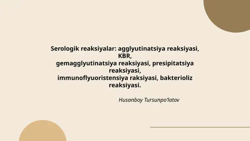 Serologik reaksiyalar 1
