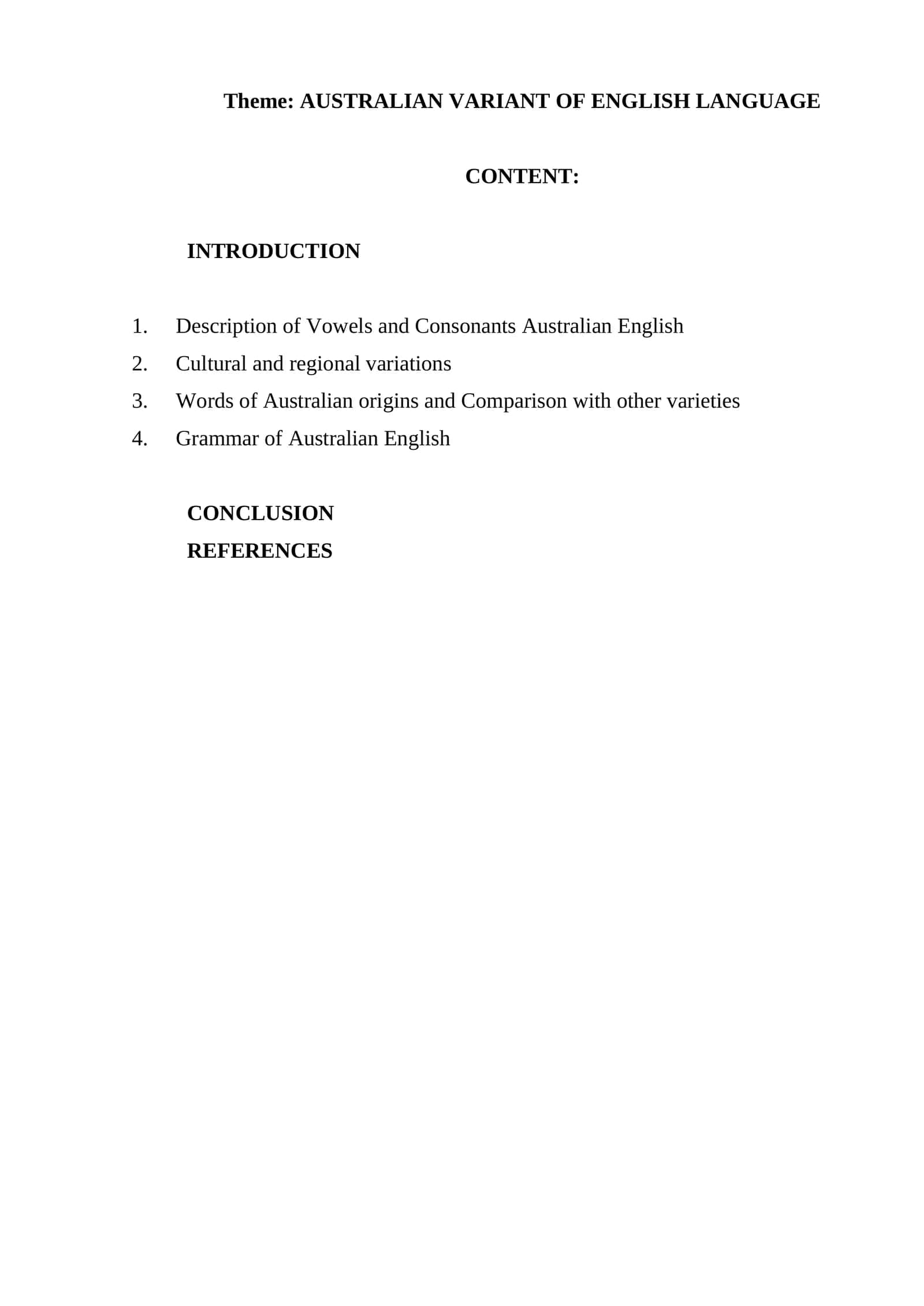 AUSTRALIAN VARIANT OF ENGLISH LANGUAGE 1