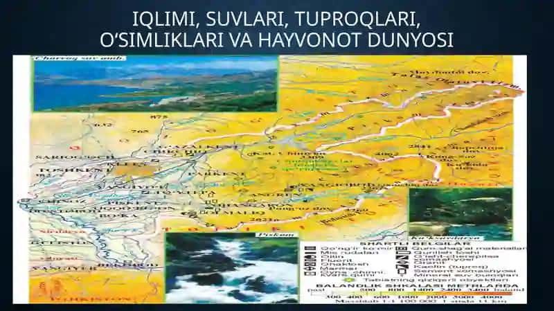 IQLIMI, SUVLARI, TUPROQLARI,O‘SIMLIKLARI VA HAYVONOT DUNYOSI