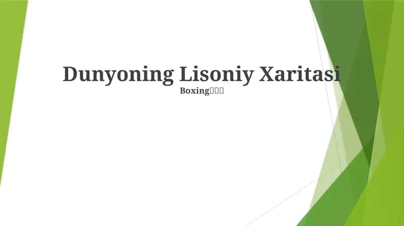 Dunyoning Lisoniy Xaritasi 1