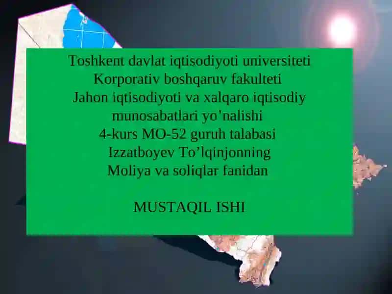 Soliqqa tortishning va soliq siyosatining obʼektiv zarurligi