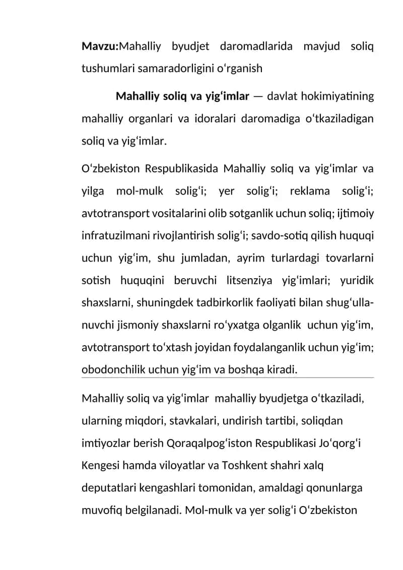 Mahalliy soliq va yigʻimlar 1