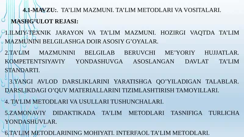 Ta'lim Metodlari va Vositalari 1