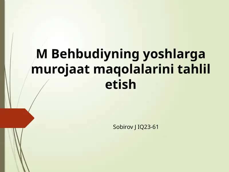 MBehbudiyningyoshlargamurojaatmaqolalarinitahliletish 1