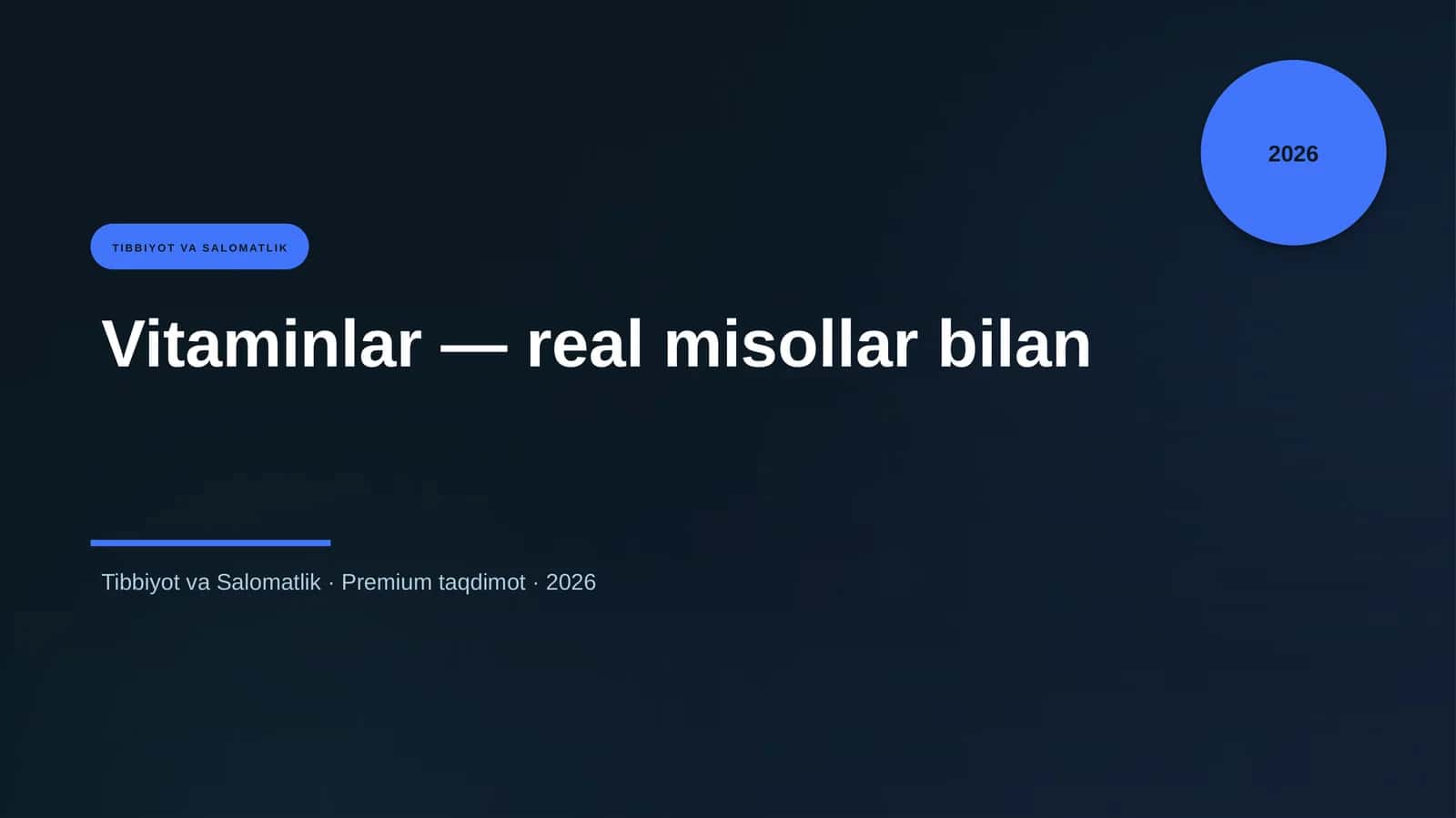 Vitaminlar — real misollar bilan 1