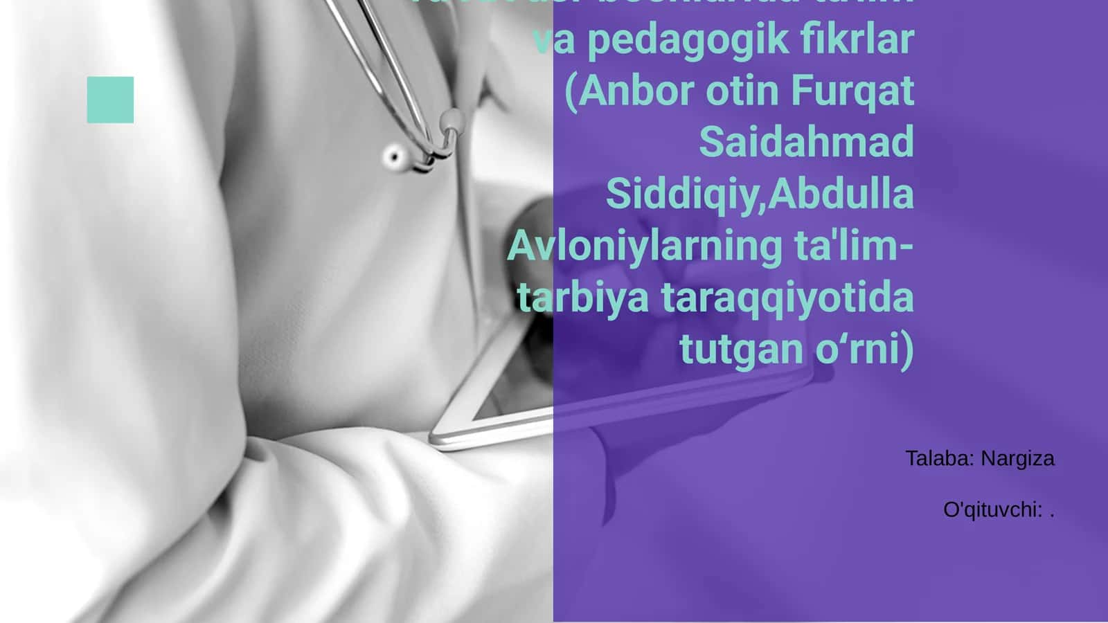 Ta'lim va pedagogik fikrlar 1