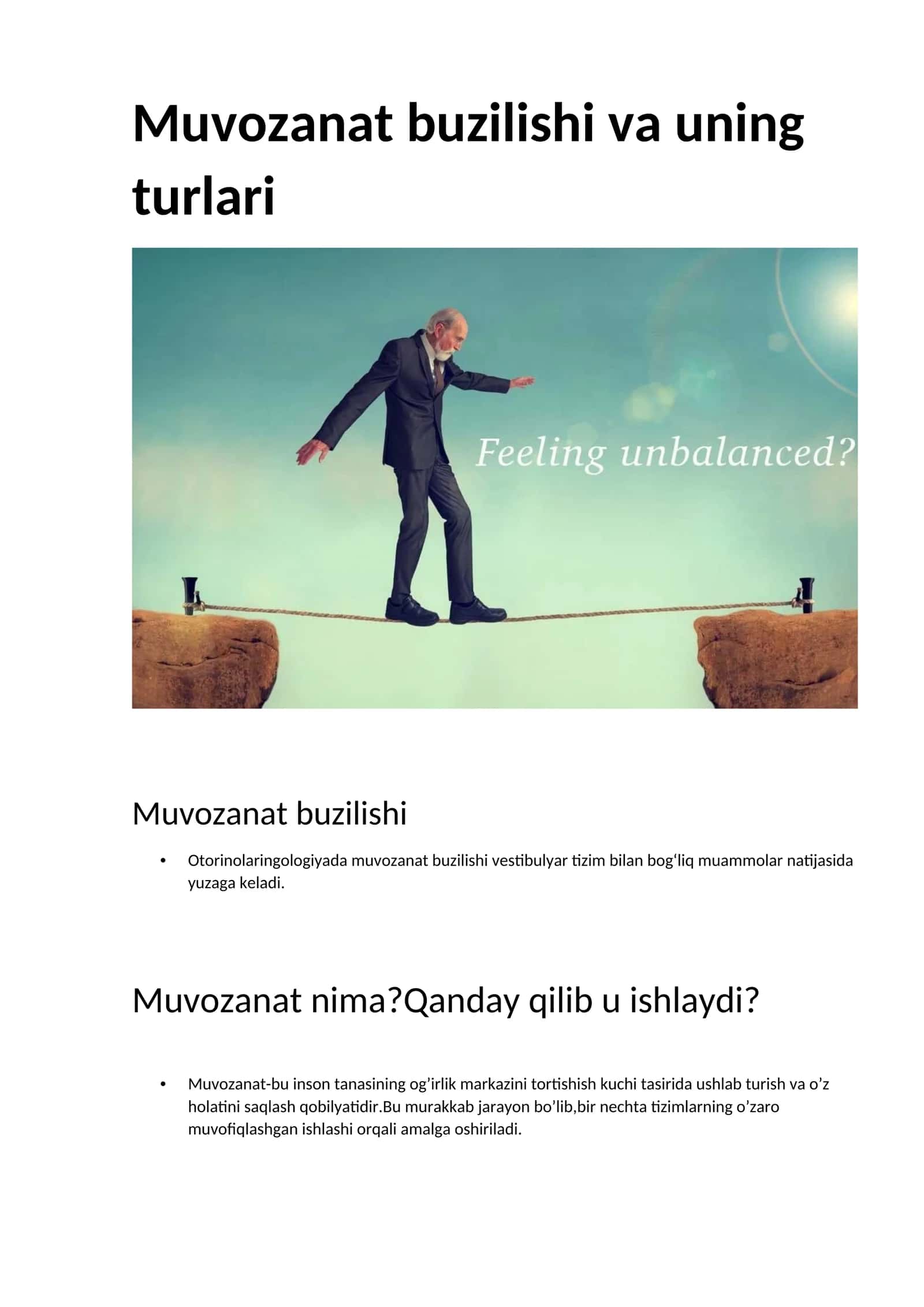 Muvozanat buzilishi 1