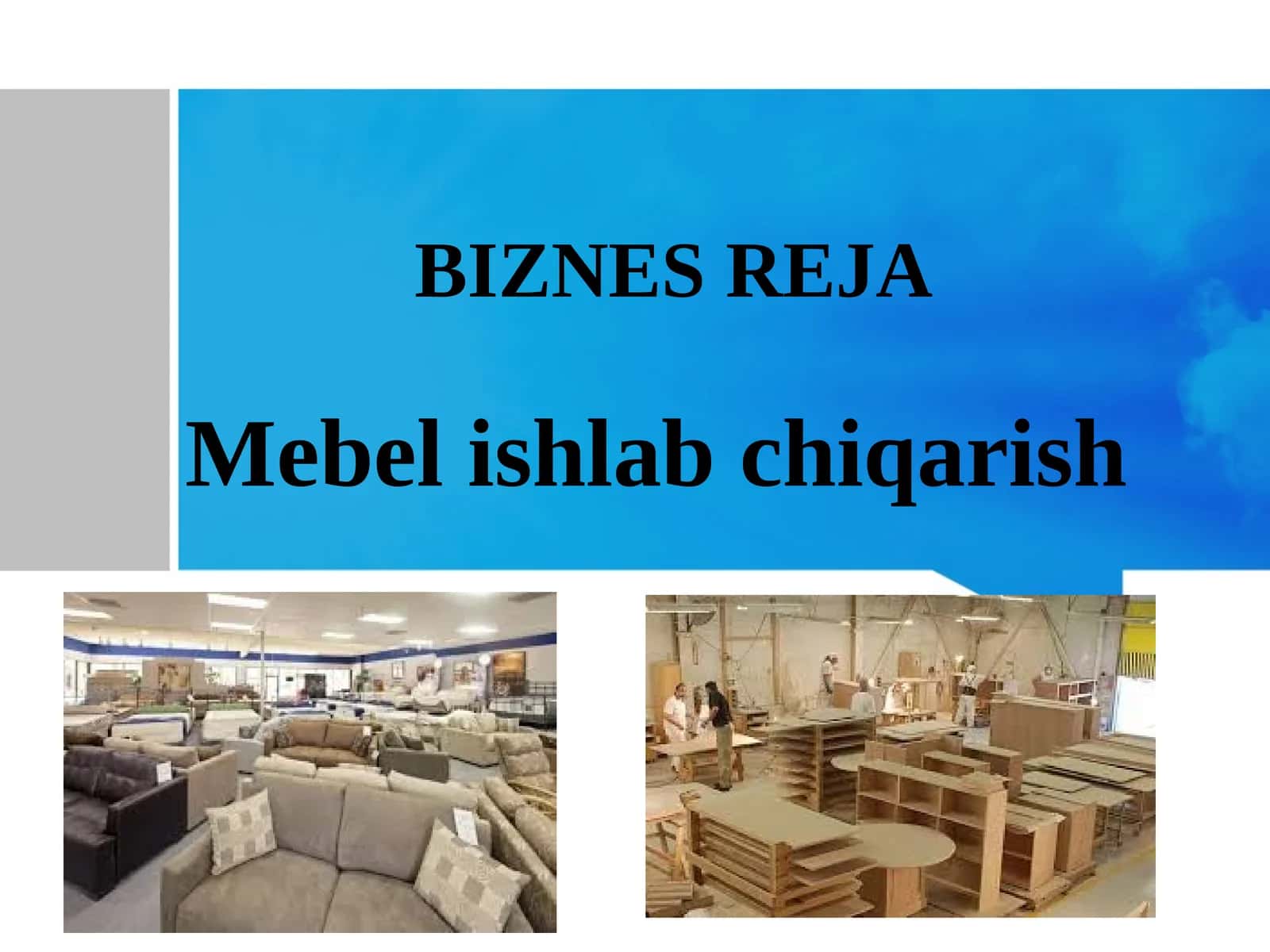 BIZNES REJA Mebel ishlab chiqarish 1
