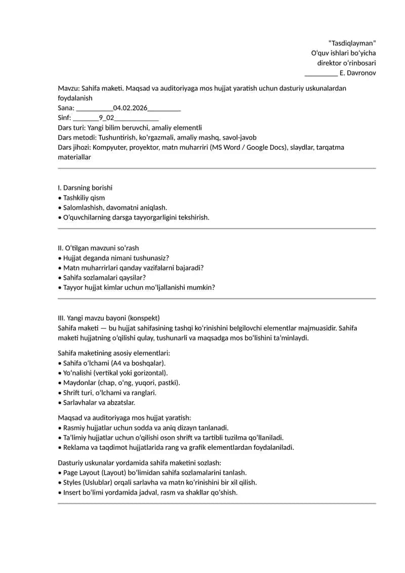 Sahifa maketi 1