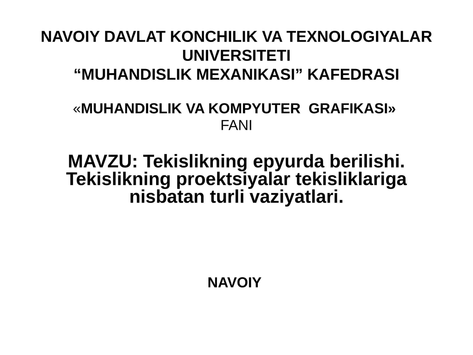 Tekislikning epyurda berilishi 1