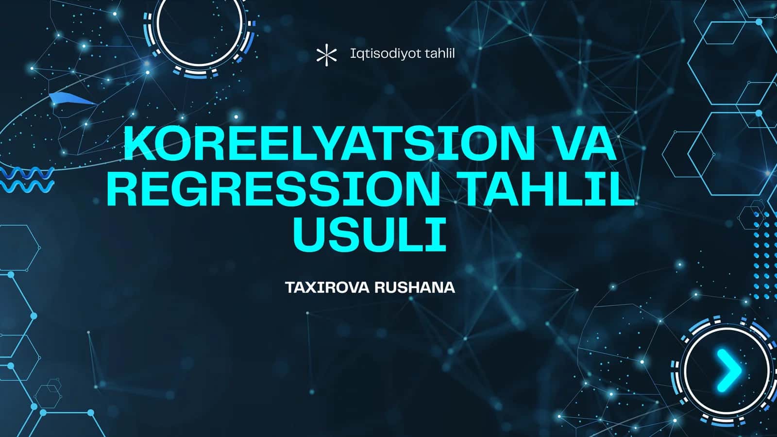 KOREELYATSION VA REGRESSION TAHLIL USULI 1