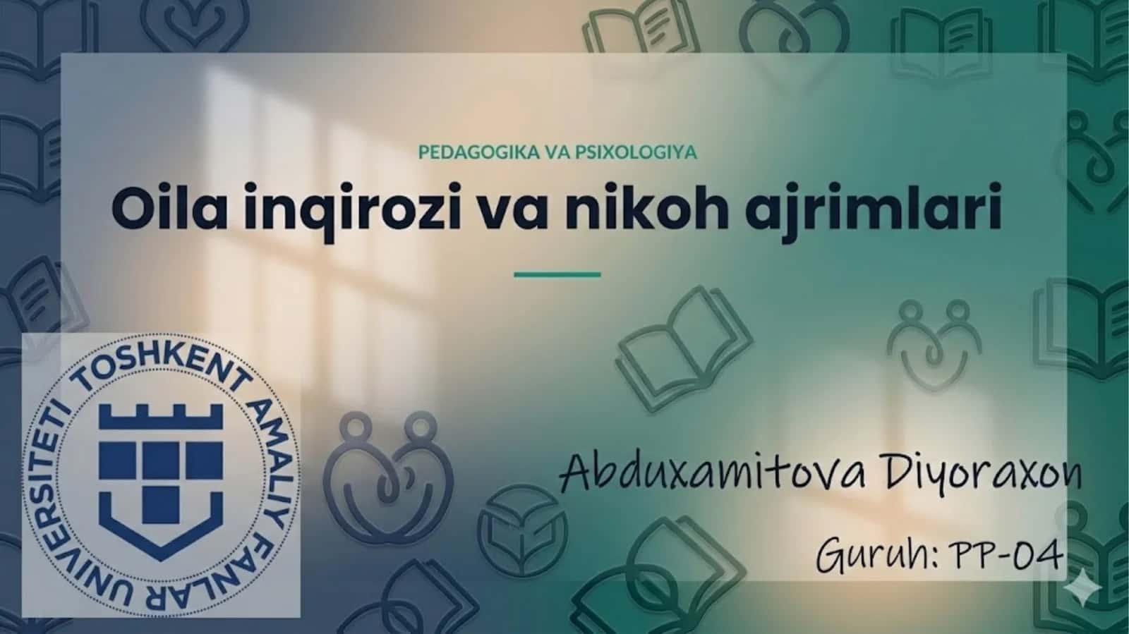Oila inqirozi va nikoh ajrimlari 1