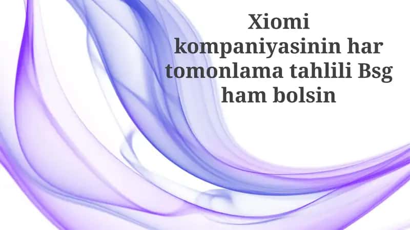 Xiaomi: Umumiy tahlil 1
