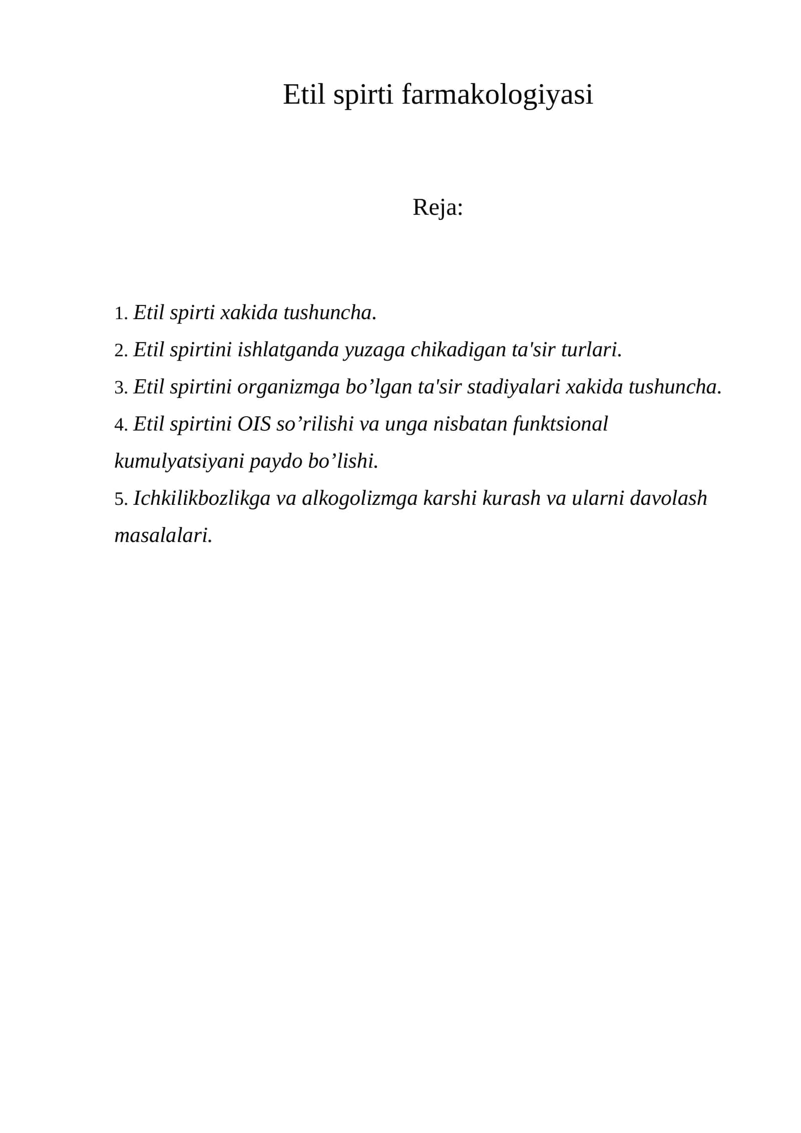 Etil spirti farmakologiyasi 1