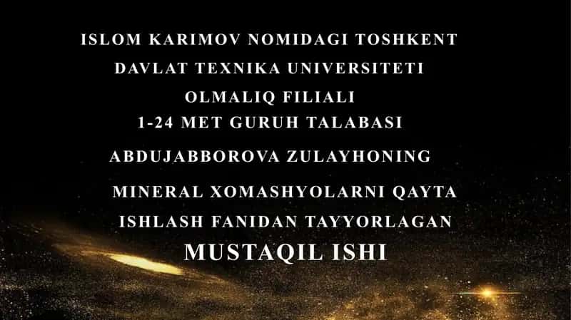 MINERALOGIYA VA GRANULOMETRIK TARKIB TAHLILI 1