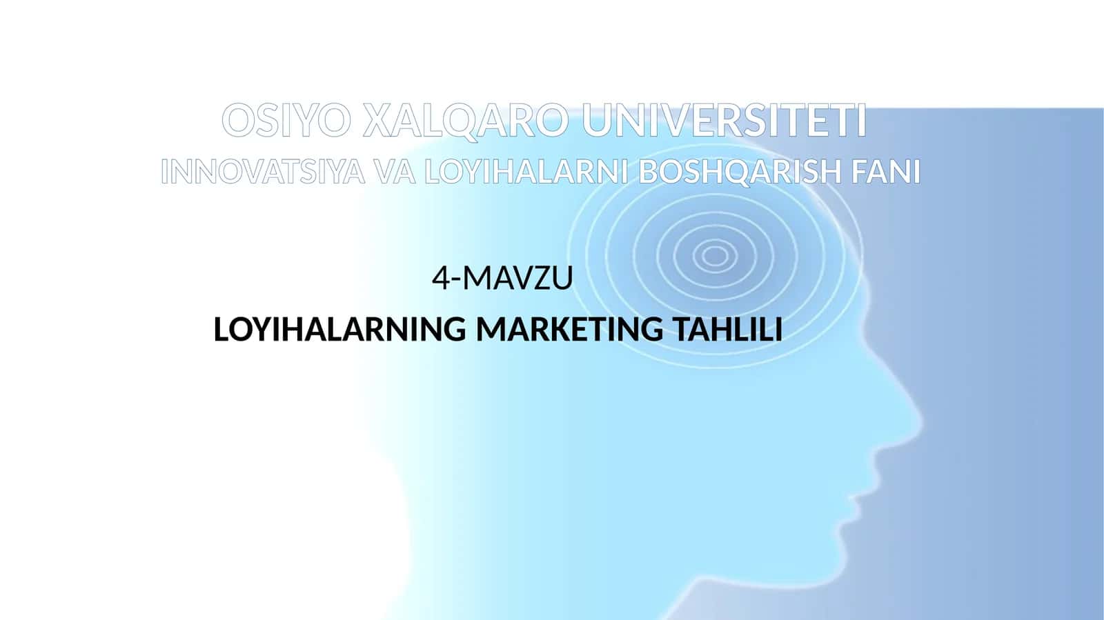 LOYIHALARNING MARKETING TAHLILI 1