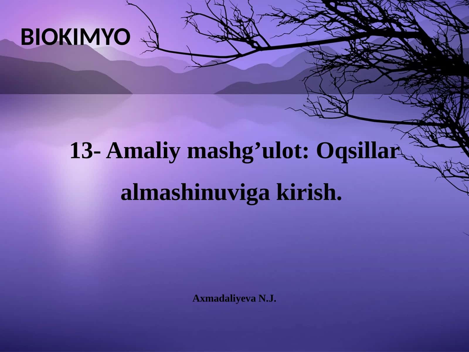Oqsillar Almashinuvi 1