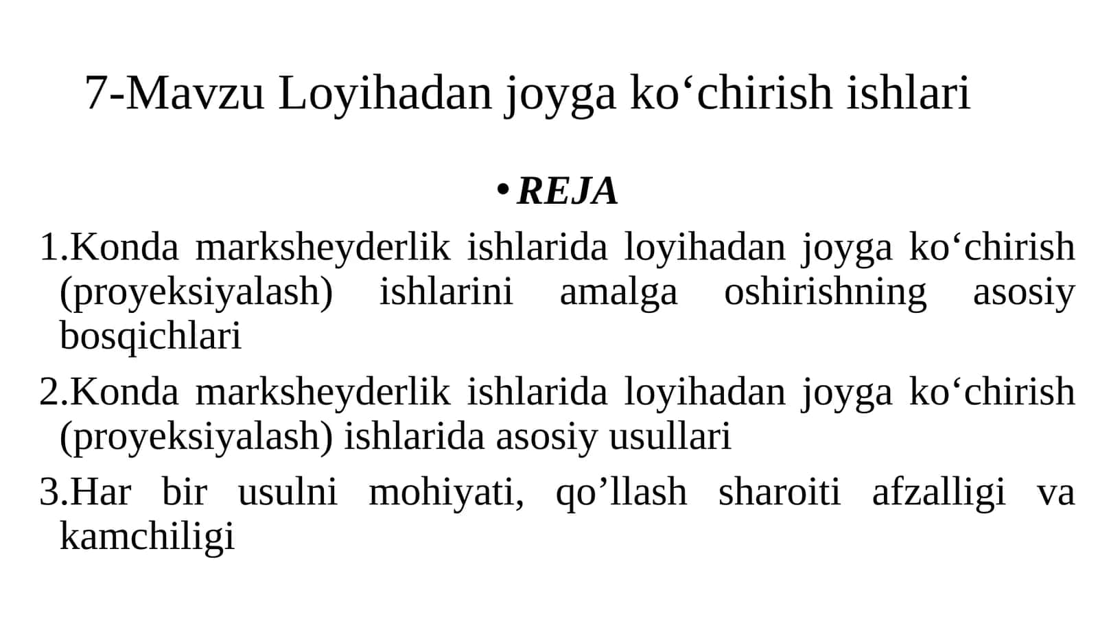 Loyiha joyga ko‘chirish ishlari 1