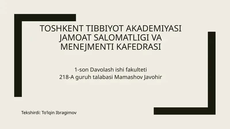 Tibbiy-ijtimoiy tekshirishning usullari 1