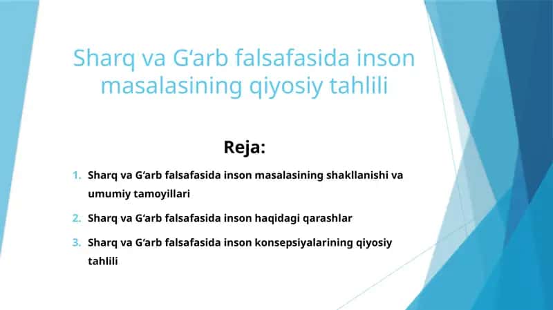 Sharq va G‘arb falsafasida inson masalasining qiyosiy tahlili 1