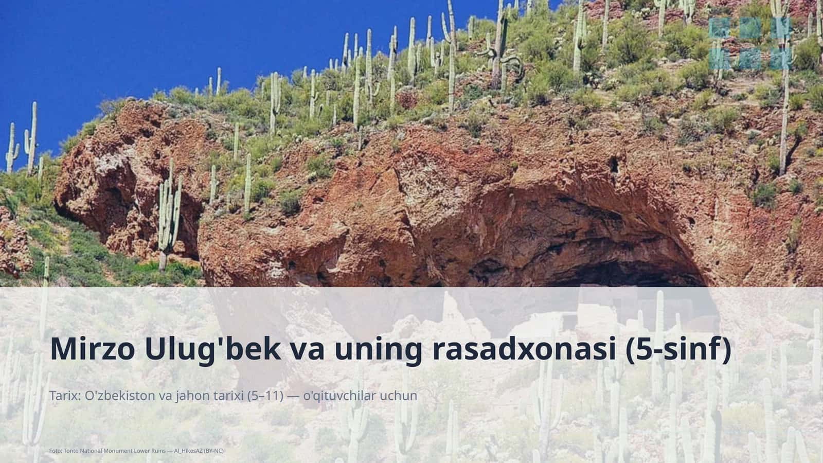 Mirzo Ulug'bek va uning rasadxonasi (5-sinf) 1